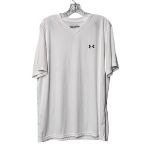 Under Armour Men's White Loose Fit V-Neck T-Shirt XL TG‎ EG Athletic
